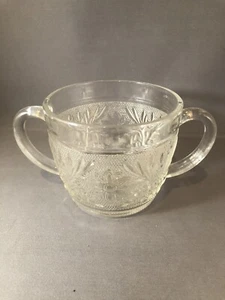 Azúcar sándwich transparente de vidrio Anchor Hocking Depression vintage sin tapa  - Imagen 1 de 4