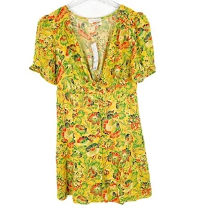 NWT Urban Outfitters Bettie Twist Front Mini Dress Yellow Size Medium M NEW - Picture 1 of 11