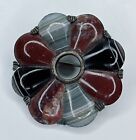 Rare Antique/Vintage Scottish AGATE Pin Brooch SILVER-Made in ENGLAND 2