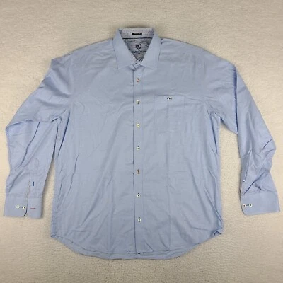 Bugatchi Uomo Shirt Mens XL Blue Geometric Classic Fit Dress Button Up - Image 1 of 4