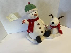 Muñeco de nieve y perro de peluche Hallmark 2004 Jingle Pals con canto y movimiento - Imagen 1 de 2