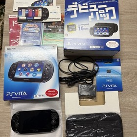 PS Vita PCH-1100 Sony Playstation complete Set Console Black Boxed Tested