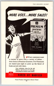 1944 STAMPA ANNUNCIO Nabisco Premium Crackers più usi più vendite clienti negozio - Foto 1 di 1