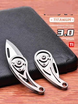 MARKENLOS EDC-Klappmesser aus Titanlegierung, kleines Messer, Outdoor-Schlüsselanhänger