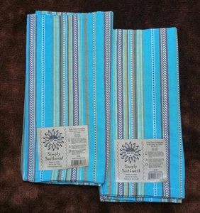 Southwestern Napkin Set Turquoise Serape Pattern Napkin Set Kay Dee NWT - Picture 1 of 1
