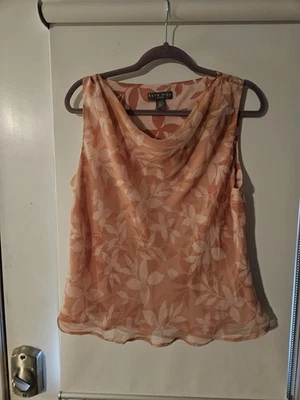 Kate Hill女式无袖粉色衬衫16W 100%真丝二手状况完好 — 第 1/4 张图片