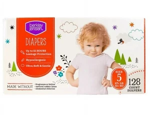 Berkley Jensen Diapers Size 5 (27+ lbs) 128 Count - NEW - Picture 1 of 3