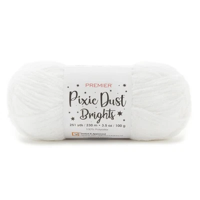PREMIER YARNS Premier Pixie Dust Brights Yarn-White - 3 Pack