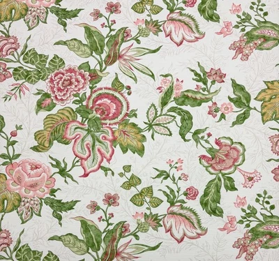 TELA DE LINO MULTIUSO FLORAL ROSA WELLING DESIGNS POR YARDA 54"W Foto 1 de 4