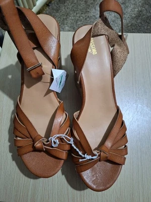 Shoe Wedge MOSSIMO  PATTERNED WEDGE HEEL - OPEN TOE - ANKLE CLASP - 9.5 - Image 1 of 4