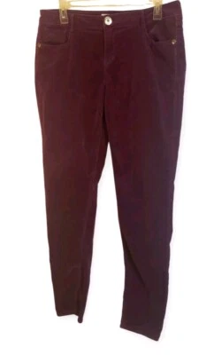 Candies Mid Rise Velvet Pants Size 13 Deep Purple  Plum Skinny Juniors Jeans - Image 1 of 4