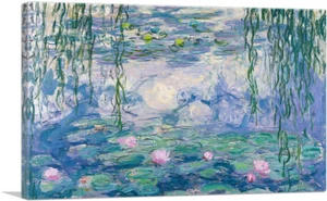 ARTCANVAS Waterlilies 1916-1919 Canvas Art Print by Claude Monet - Picture 1 of 13