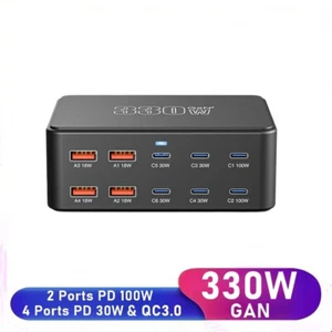 330W 10 Port Multi USB C Charger QC3.0 PD Fast Charging Station For iPhone 16 15 - Picture 1 of 15