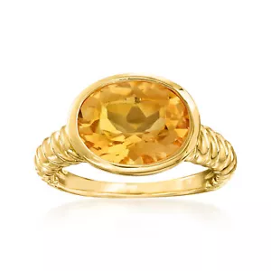 Ross-Simons 4.50 Carat Oval Citrine Ring in 18kt Gold Over Sterling - Picture 1 of 4