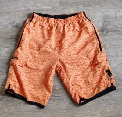 Baús de natação Polo Assn masculino carga laranja preto tamanho P forro curto bordado EUA - Imagem 1 de 4