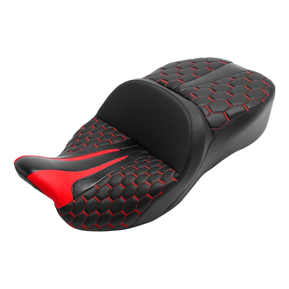 Asientos de conductor de pasajero rojo negro para Harley Touring Electra Glide 09-23 22 Foto 1 de 4