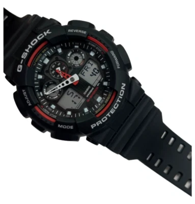 Мужские Casio G-SHOCK модель: GA100-1A4 цифровой смолы Sport красный и черный наручные часы - Изображение 1 из 3