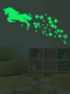 Unicorn Luminous Wall Sticker Glow in the Dark Home Kids Room Decal. SALE - Picture 1 of 6