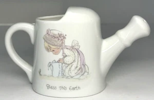 VINTAGE 1989 Precious Moments BLESS THIS EARTH Watering Can FIGURINE Collectable - Picture 1 of 16