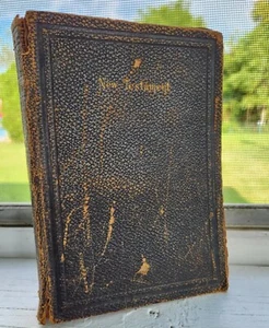 Antique 1875 Bible 1st Edition New Testament American Bible Society Thread Sewn - Picture 1 of 18