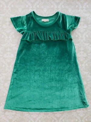 Tucker + Тейт маленький 6 девочка зеленый бархат оборки платье с коротким рукавом Рождество - Изображение 1 из 3