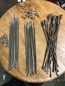 Lot of 10 Used Steel WIRE WHEEL SPOKE & NIPPLE M5 .80 THREAD 23 CM LONG - Picture 1 of 4