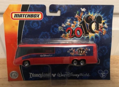 Matchbox Die Cast Mattel 2010 Motor Coach Bus Disney Mickey Mouse Red New - Image 1 of 4