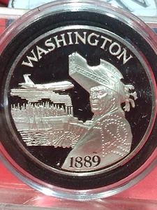 State Of Washington Silver Round Proof Commemorating The State - Picture 1 of 5