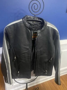 HOT LEATHERS Women's Black & Gray Leather Jacket Zip Out Lining XXL / 40 - Picture 1 of 8