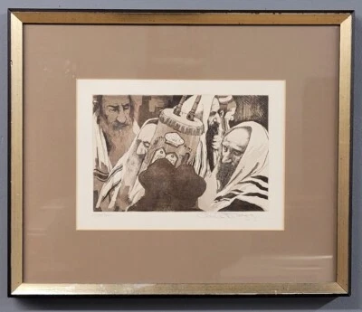 Charles Bragg Limited Edition 106/150 Framed Etching Torah Procession - Image 1 of 4