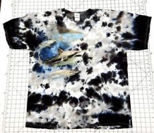 Vintage 90s Tie Dye Shark Graphic T Shirt Big Graphics Unisex Xl 100% Cotton
