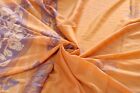 Vintage Orange Saree Pure Krepp Seide Schneiderei Nähen Stoff Sari DIY Kimono