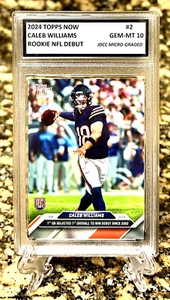 GRADED GEM-MT 10 Caleb Williams Bears 2024 TOPPS NOW NFL DEBUT ROOKIE Card #2 - Picture 1 of 3
