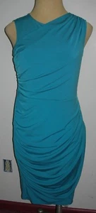 Lane Bryant 14 Sexy Sleeveless Teal Draped Sheath Dress w/Smoothing Slip 14W 1X - Picture 1 of 3