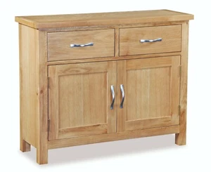 Regal Light Oak Small Sideboard / 2 Door 2 Drawer Solid Wood Cupboard / Cabinet - Picture 1 of 11