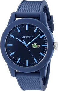 Lacoste Men's 2010765 Lacoste.12.12 Blue Resin Watch with Textured Silicone Band - Picture 1 of 4