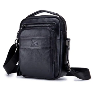 CLEARANCE Mens Crossbody Bags Genuine Leather Business Shoulder Messager Handbag - Picture 1 of 11