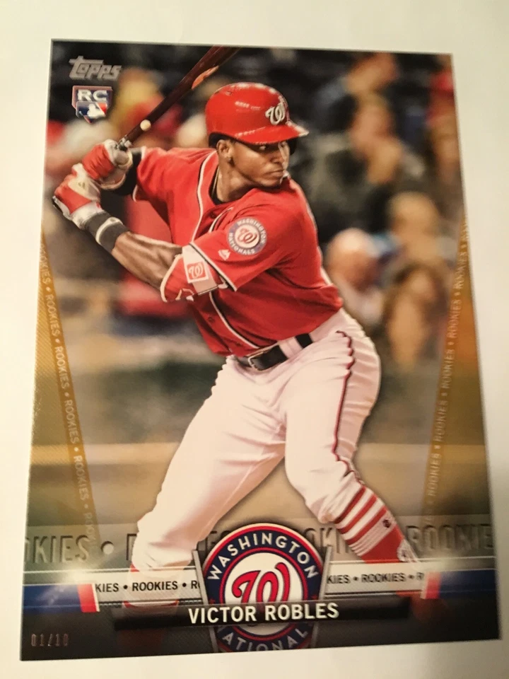 2018 Topps Salute 5x7 Jumbo Victor Robles Nationals RC TS82 Gold 05/10 - Image 1 of 1
