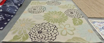 BEIGE / GREEN 8' X 10' Loose Thread Rug Reduced Price 1172578609 FRS224A-8 - Image 1 of 4
