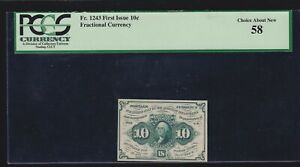 US 10c Fractional Currency Note FR 1243 PCGS 58 Ch AU