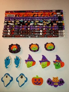 Halloween Pencils(12) And Erasers(12) - Picture 1 of 5