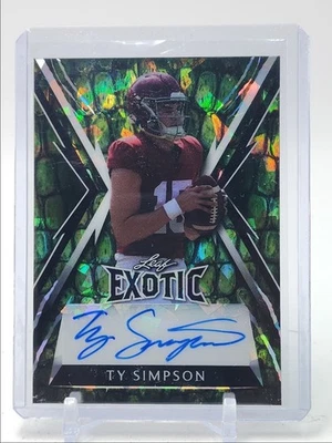 TY SIMPSON 2023 LEAF EXOTIC AUTOGRAPH ALLIGATOR CRYSTAL AUTO /6 Q5557 - Image 1 of 2