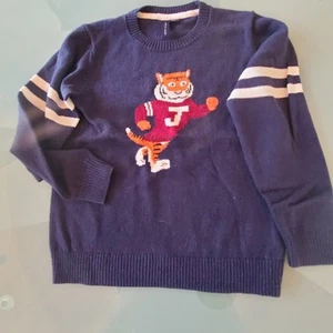 Janie& Jack Here Comes the TIGER Dark Navy Smooth Knit Sweater Size 7 NWOT - Picture 1 of 8