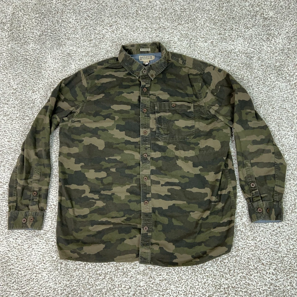 Duluth Trading Shirt Mens 2XL Tall Camo Duluth Untucked Slim Fit Flannel Outdoor - Image 1 of 4