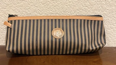 Vintage Fendi Parfums Pequin Striped Rectangular Cosmetic Make-up Zippered Bag - Image 1 of 4