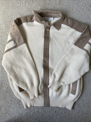 Vintage St Croix Cardigan Men's Large 100% Zephyr Wool Rockabilly Sweater Medium - Image 1 of 4