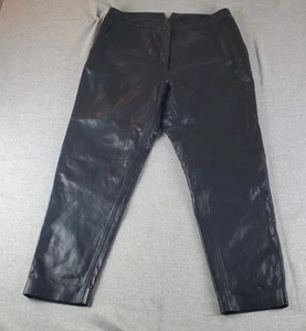 Rag & Bone Lamb Leather Pants Womens 12 Black 5 Pocket 32X26 - Picture 1 of 17
