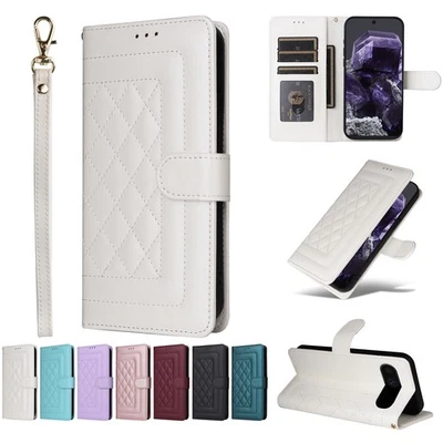 For Google Pixel 9 Pro Xl 9A 8 Pro 8A Leather Wallet Case Strap Shockproof Cover - Image 1 of 4