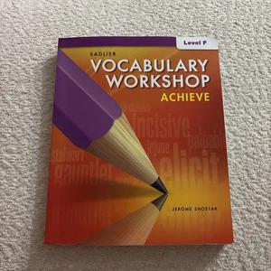 VOCABULARY WORKSHOP ACHIEVE LEVEL F GRADE 11 By Jerome Shostak **BRAND NEW** - Imagen 1 de 2