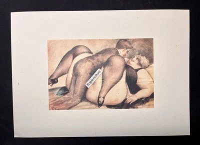 Erotischer Kunstdruck „Big girls are beautiful“ Moppelchen auf Papier de paille - Bild 1 von 3